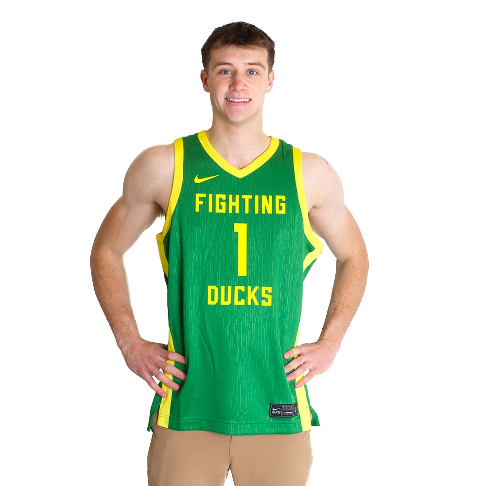 Men's Nike #1 Green Oregon Ducks Replica Basketball Jersey