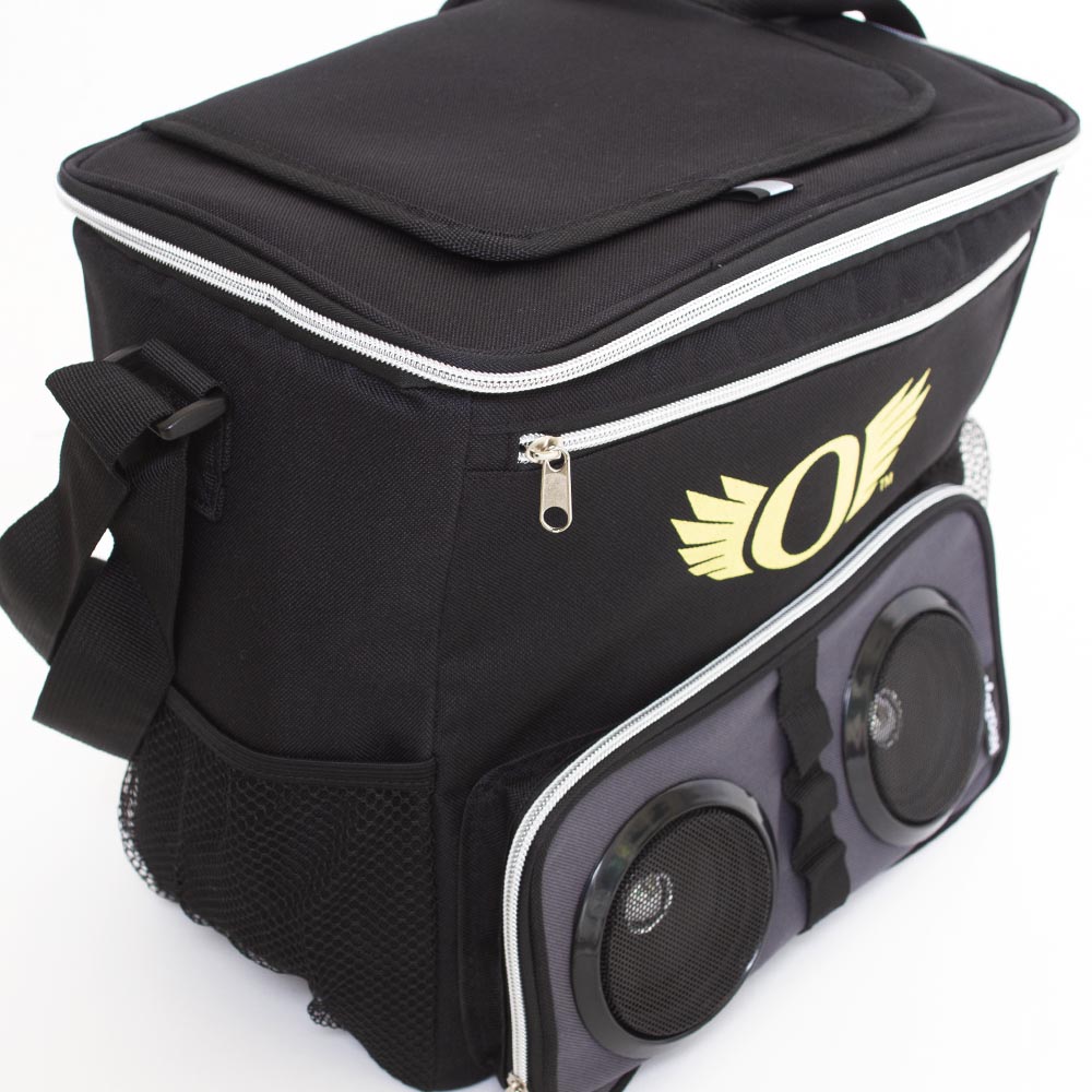 Black MCM 12-1/4x12-3/8x10-1/4 Koozie Chillin Bluetooth Speaker 30-can  Yellow O with Wings Backpack Cooler