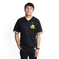 Men's Nike Black Oregon Ducks Replica Two-Button Baseball Jersey