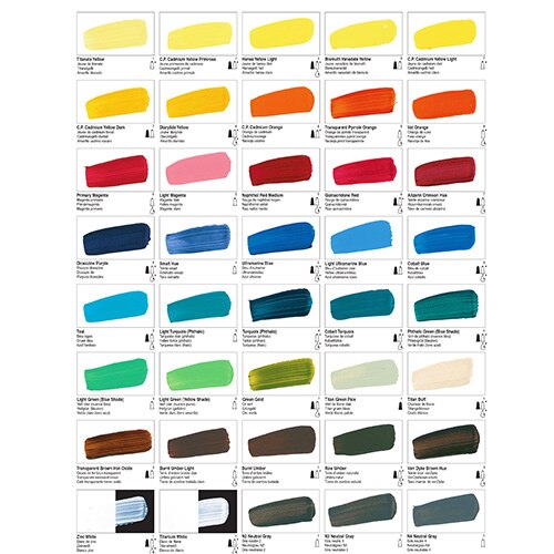 Golden Heavy Body Acrylics Colour Chart