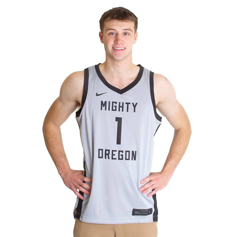 Men's #1 Gray, Black Oregon Ducks Limited Basketball Jersey