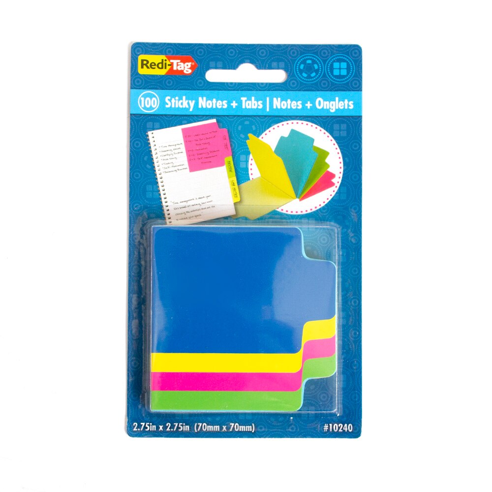 Reditag Mini Divider Sticky Notes with Tabs Neon