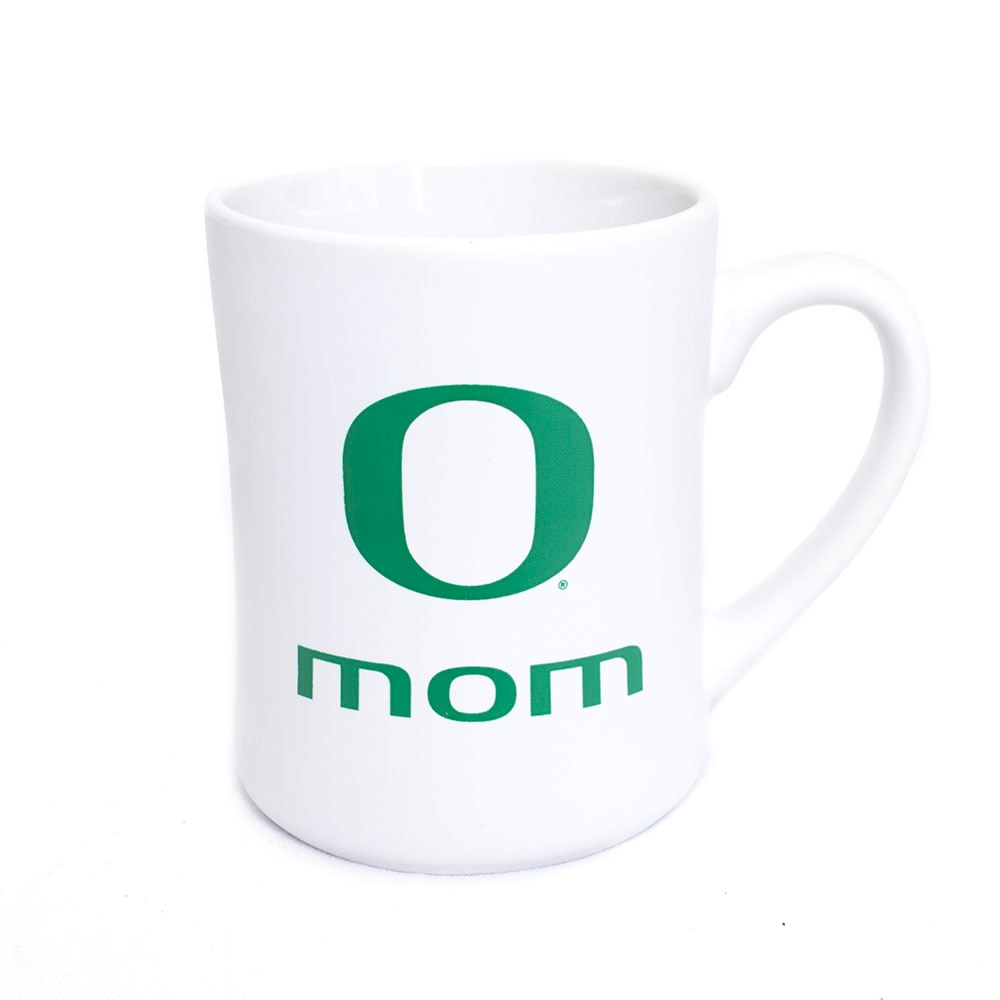 White Matte RFSJ 18oz Ceramic 24 Green O Mom Mug