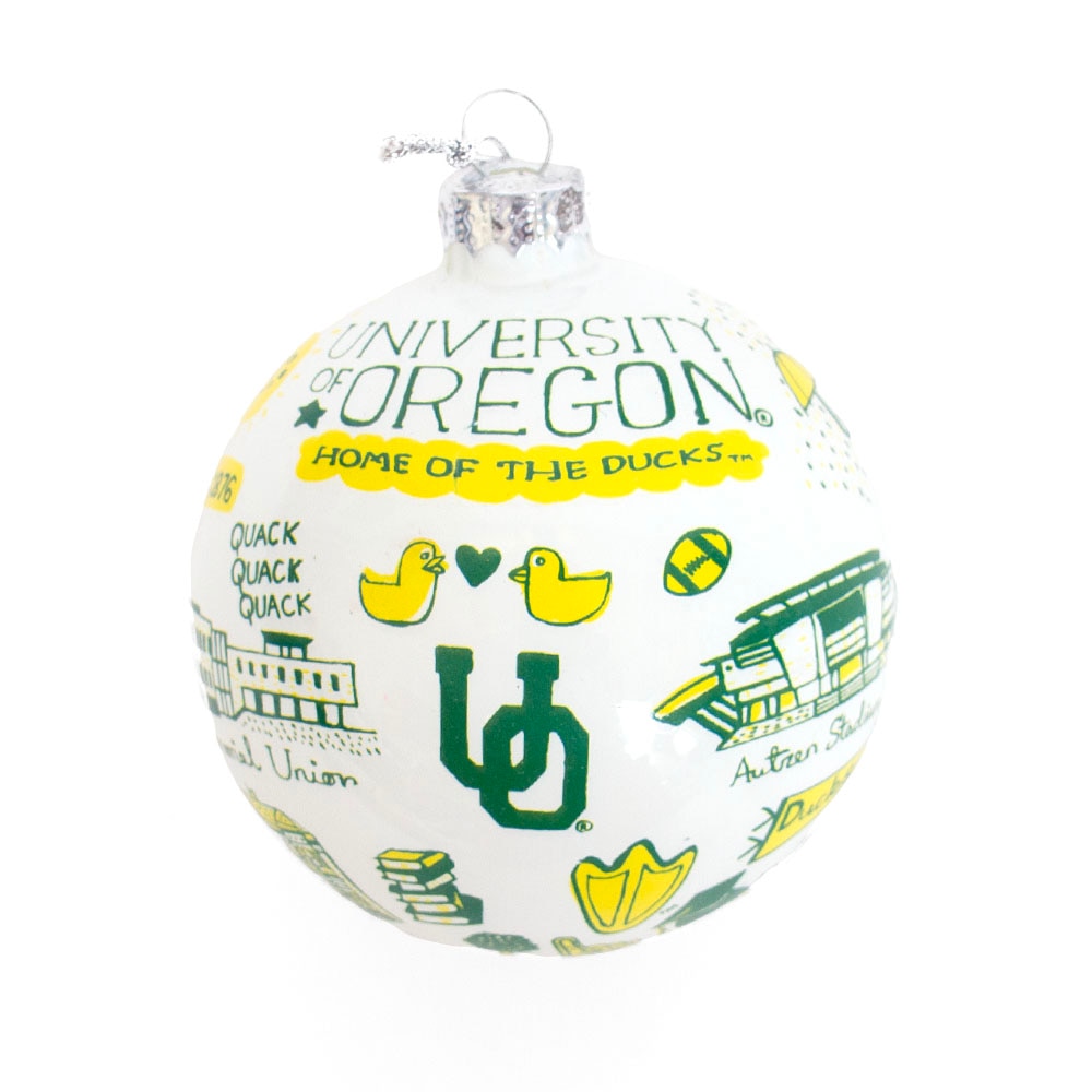 White Neil Glass 25 Julia Gash Ornament