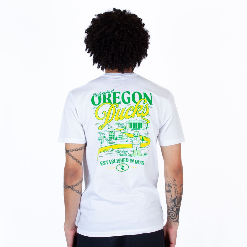 White Uscape Cotton 26 Campus Icons T-Shirt