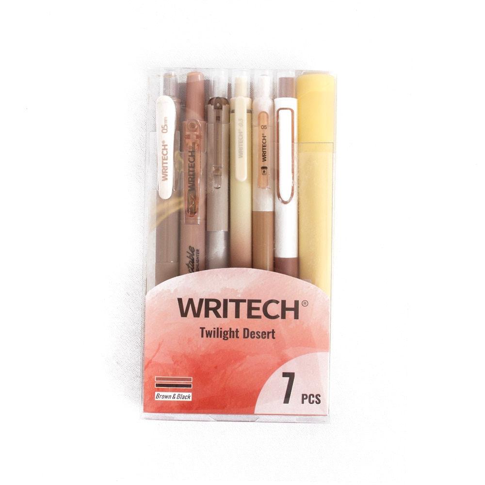 Writech 7Piece Journaling Kit (5 Gel Pens/2 Highlighters) Twilight Desert